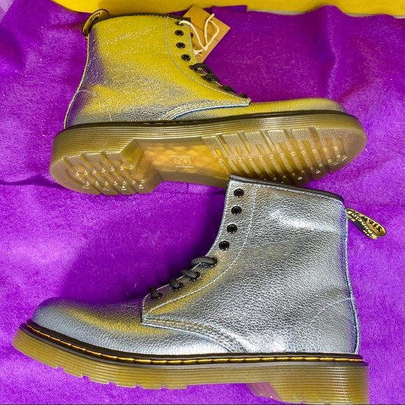 Dr. Martens Glitter J Metallic Blue Lace Up Boots main image 9